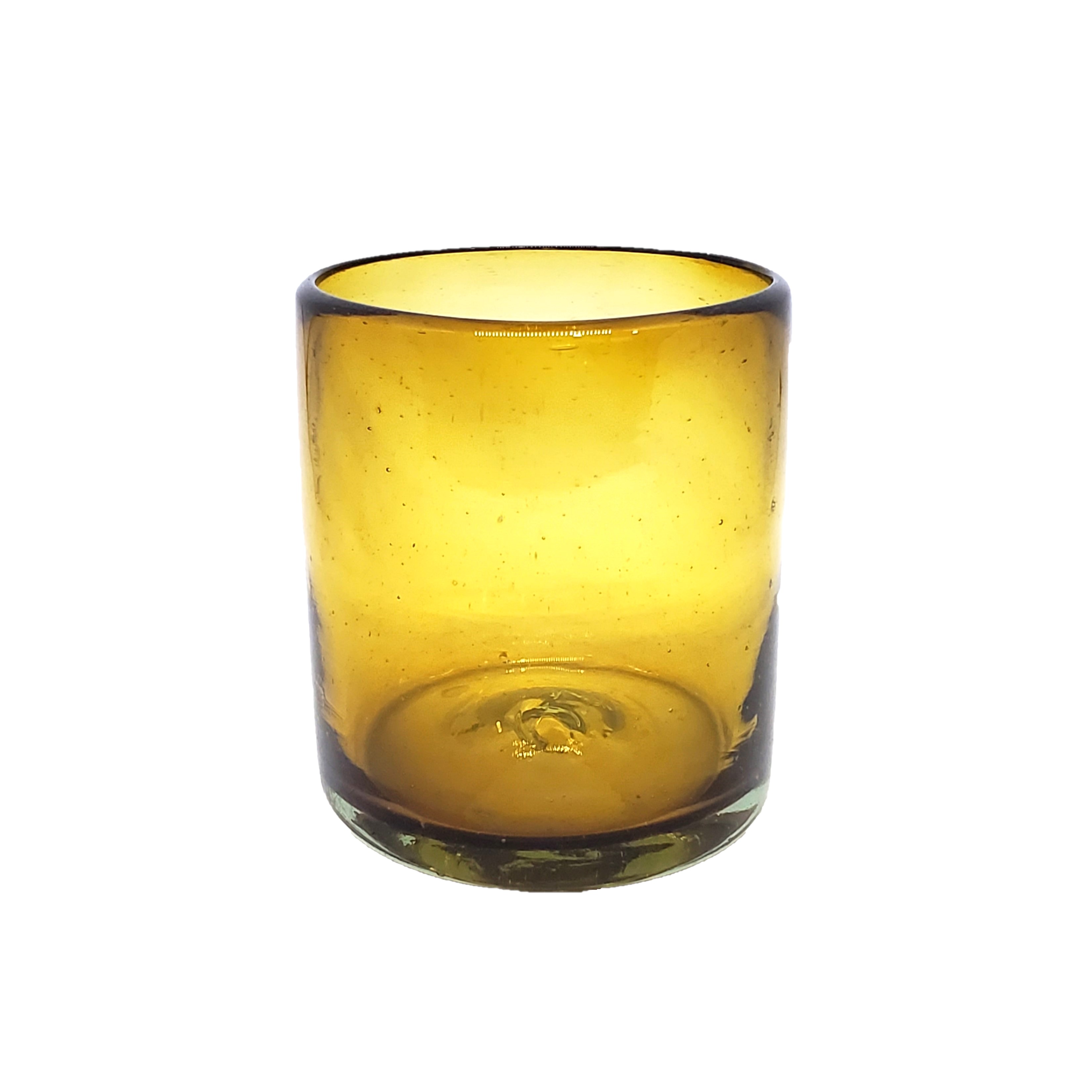 MEXICAN GLASSWARE / Solid Amber 9 oz Short Tumblers (set of 6)